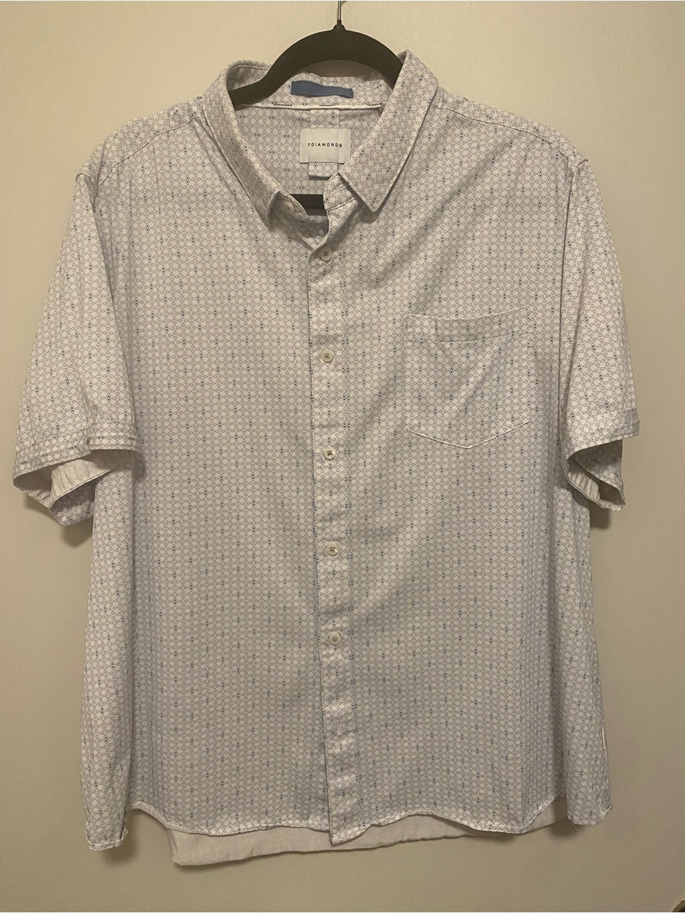 7 Diamonds Diamond Pattern Button Up Shirt XXL
